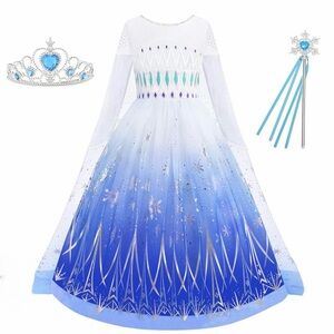 Enchanting Blue and White Princess Costume Set